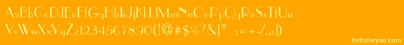 AsianartThin Font – Yellow Fonts on Orange Background