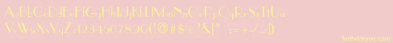 AsianartThin Font – Yellow Fonts on Pink Background