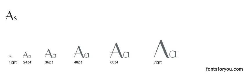 Размеры шрифта AsianartThin