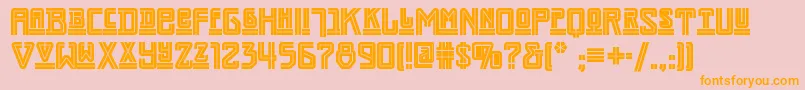 フォントDarmstadtartsnf – オレンジの文字がピンクの背景にあります。