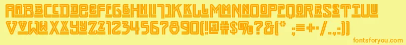 Darmstadtartsnf Font – Orange Fonts on Yellow Background