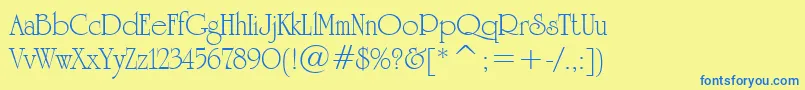 StHoneymoon Font – Blue Fonts on Yellow Background
