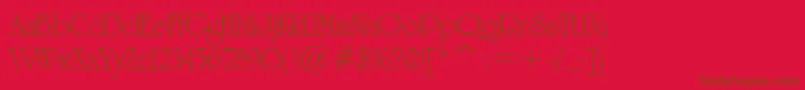Więcej informacji o czcionce StHoneymoon Czcionka StHoneymoon – brązowe czcionki na czerwonym tle