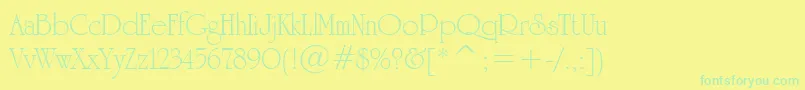 Czcionka StHoneymoon – zielone czcionki na żółtym tle