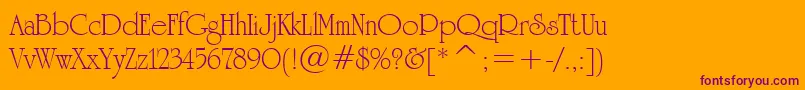 StHoneymoon Font – Purple Fonts on Orange Background