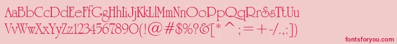 フォントStHoneymoon – ピンクの背景に赤い文字