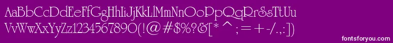 StHoneymoon Font – White Fonts on Purple Background