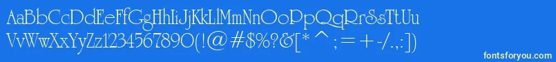 StHoneymoon Font – Yellow Fonts on Blue Background