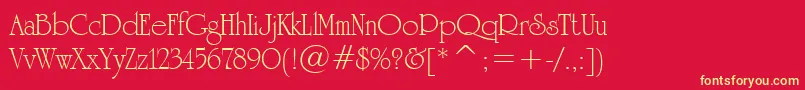 StHoneymoon Font – Yellow Fonts on Red Background