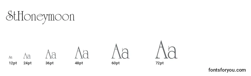StHoneymoon Font Sizes