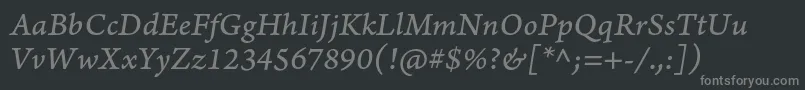 ArnoproItaliccaption Font – Gray Fonts on Black Background