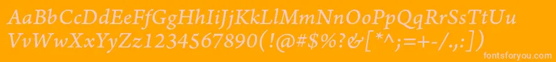 ArnoproItaliccaption Font – Pink Fonts on Orange Background