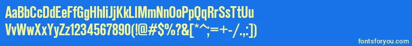 Reformagroteskdemic Font – Yellow Fonts on Blue Background