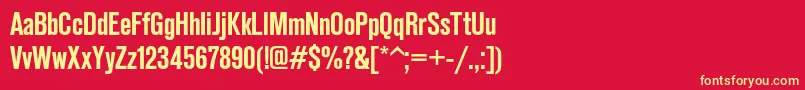 Reformagroteskdemic Font – Yellow Fonts on Red Background