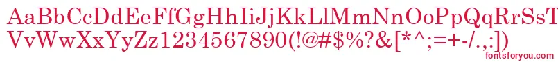 フォントSchlbk – 白い背景に赤い文字