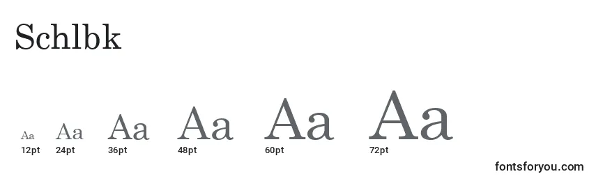 Größen der Schriftart Schlbk