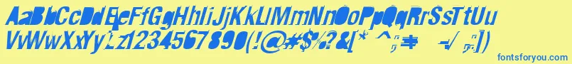 Crash ffy Font – Blue Fonts on Yellow Background