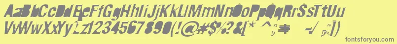 Fonte Crash ffy – fontes cinzas em um fundo amarelo