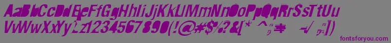 Crash ffy Font – Purple Fonts on Gray Background