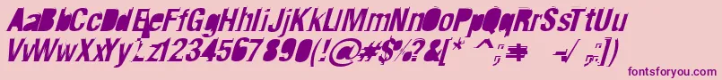 Crash ffy Font – Purple Fonts on Pink Background