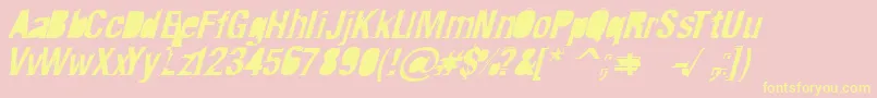 Crash ffy Font – Yellow Fonts on Pink Background