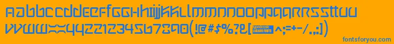 Wintermu Font – Blue Fonts on Orange Background