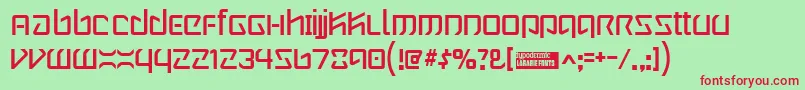 Wintermu Font – Red Fonts on Green Background