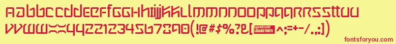 Wintermu Font – Red Fonts on Yellow Background