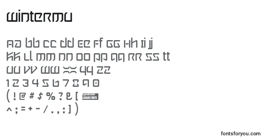 characters of wintermu font, letter of wintermu font, alphabet of  wintermu font