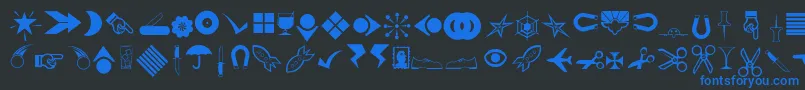 Police Rsbillsdingbats – polices bleues sur fond noir