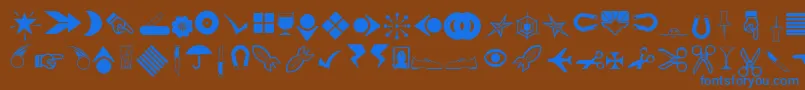 Rsbillsdingbats Font – Blue Fonts on Brown Background