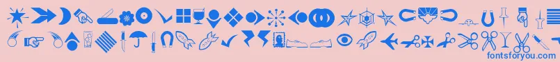 Rsbillsdingbats Font – Blue Fonts on Pink Background