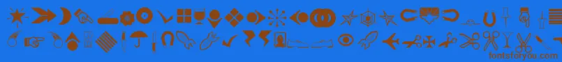 Fonte Rsbillsdingbats – fontes marrons em um fundo azul