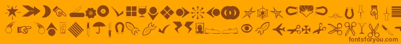 Fonte Rsbillsdingbats – fontes marrons em um fundo laranja