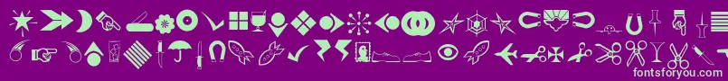 Rsbillsdingbats Font – Green Fonts on Purple Background