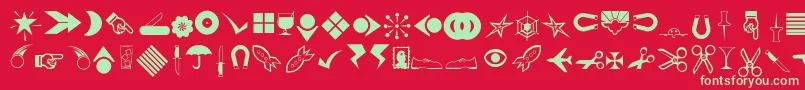Rsbillsdingbats Font – Green Fonts on Red Background