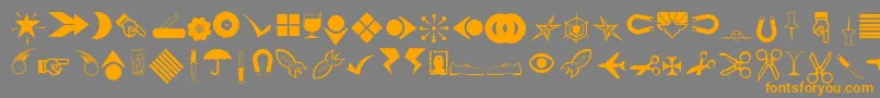 Rsbillsdingbats Font – Orange Fonts on Gray Background