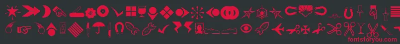 Rsbillsdingbats Font – Red Fonts on Black Background