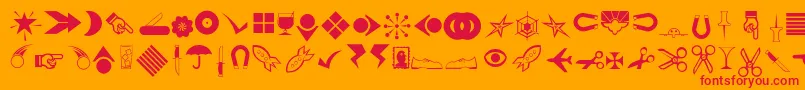 Rsbillsdingbats Font – Red Fonts on Orange Background
