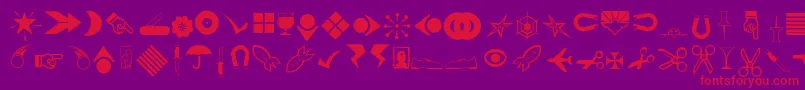 Rsbillsdingbats Font – Red Fonts on Purple Background