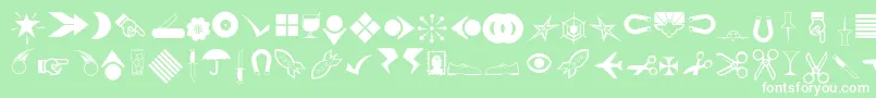 Fonte Rsbillsdingbats – fontes brancas em um fundo verde