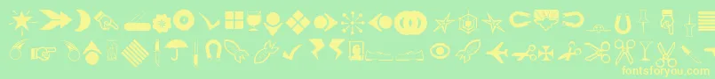 Rsbillsdingbats Font – Yellow Fonts on Green Background