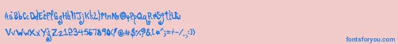 フォントPoti – ピンクの背景に青い文字