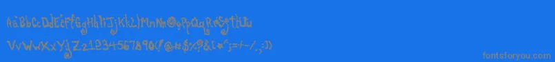 Poti Font – Gray Fonts on Blue Background