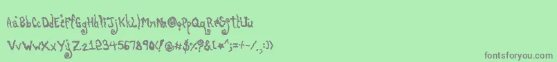 Poti Font – Gray Fonts on Green Background