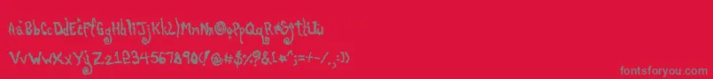 Poti Font – Gray Fonts on Red Background