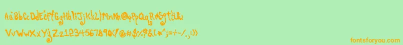 Poti Font – Orange Fonts on Green Background