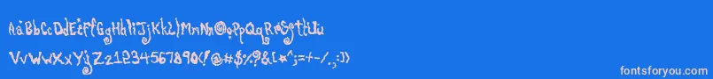 Poti Font – Pink Fonts on Blue Background
