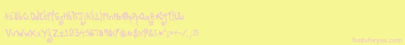 Poti Font – Pink Fonts on Yellow Background