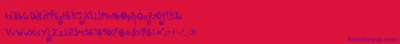 Poti Font – Purple Fonts on Red Background
